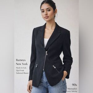 Vintage 1990’s 2000 Barney’s New York made in Italy wool black tailored blazer